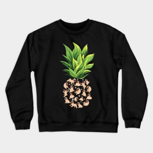Tropical Pineapple Pug Dog Lovers Gift Crewneck Sweatshirt